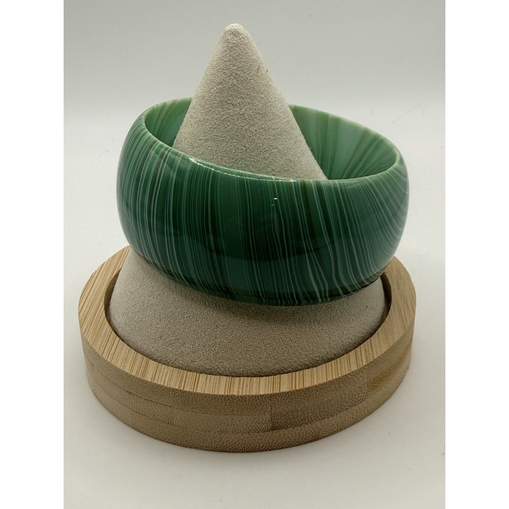 Acrylic Bangle Bracelet‎ Green Swirl 8"